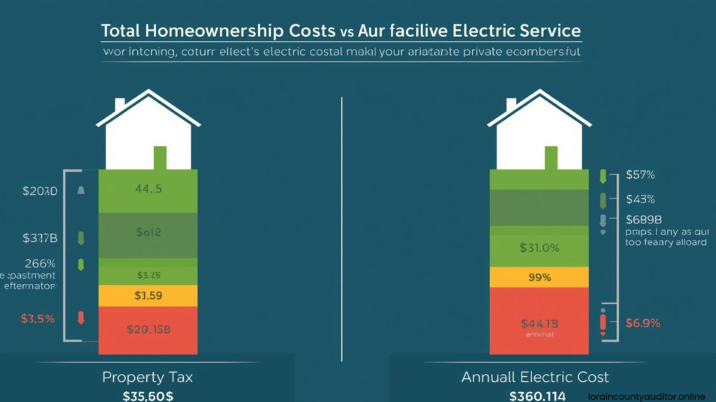 "Lorain County Auditor Electric City cost comparison showing property tax and utility expenses for municipal versus private electric service"